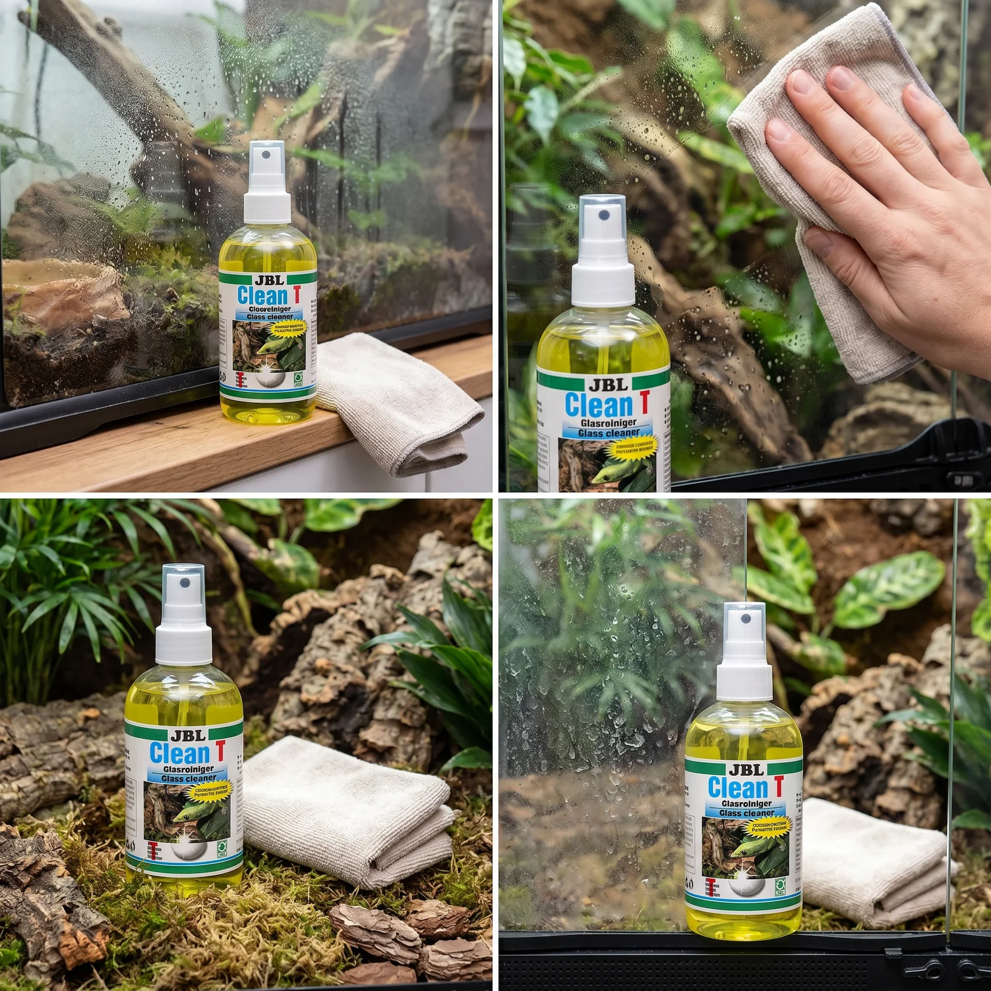 Usuwanie osadu wapiennego z szyby terrarium